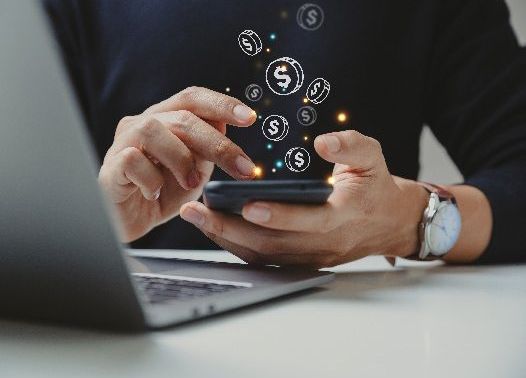A scientist using a calculator