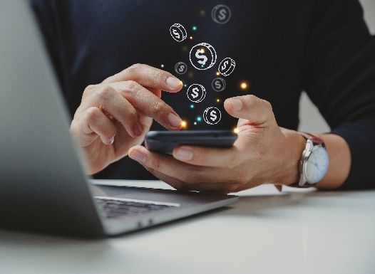 A scientist using a calculator