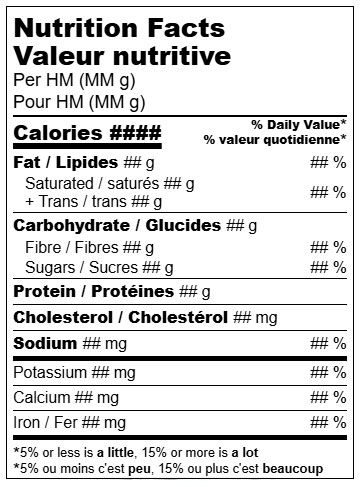 Example of a Nutrition Facts label