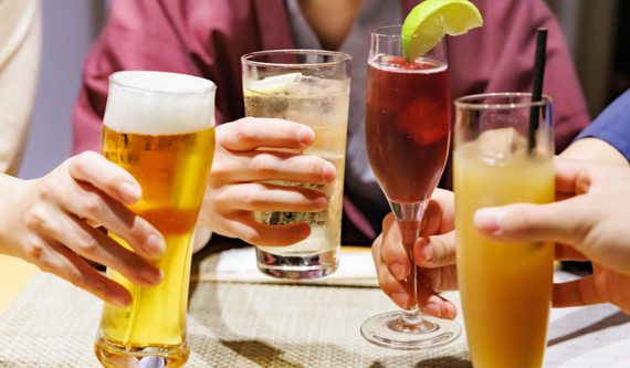 Close-up photo of  various alcoholic drinks