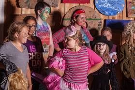 Kids dressed up in costume at camp