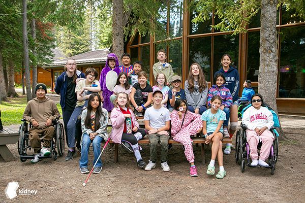 A large group of kids at summer camp.