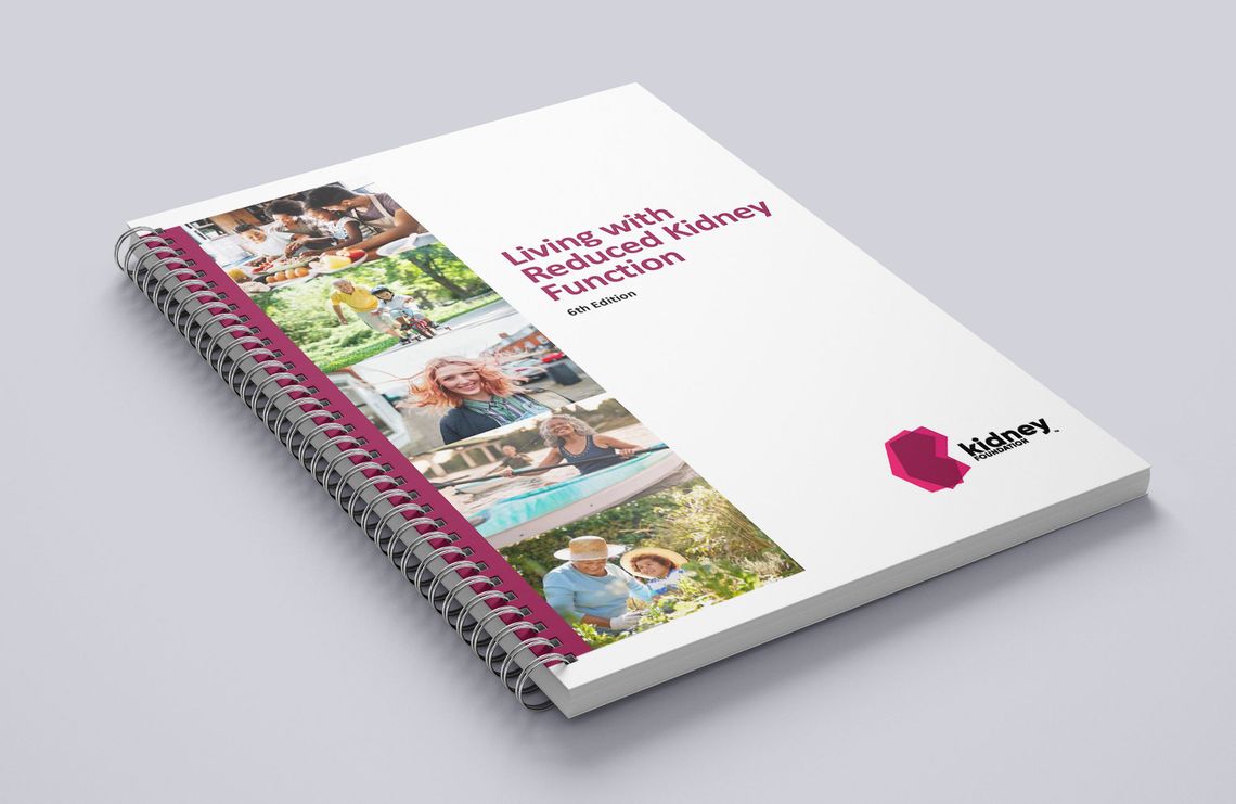 Cover of our Patient Handbook Living with Reduced Kidney Function