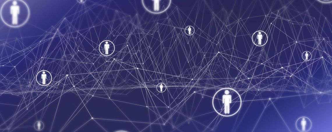 Illustration de lignes reliant des individus dans un réseau