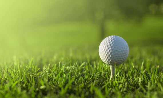 Golf ball on a tee