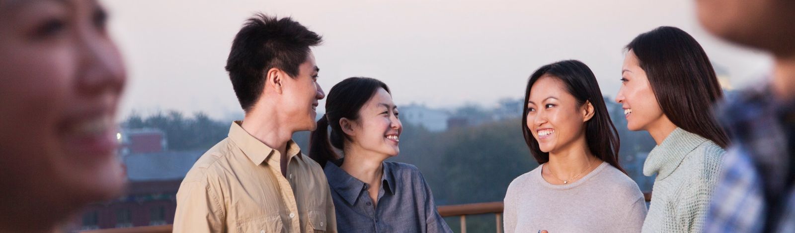 A group having a conversation